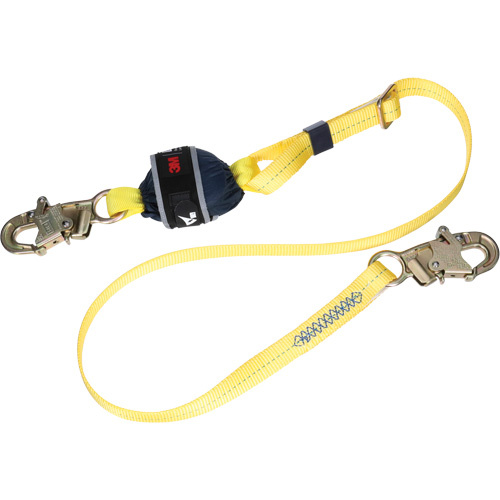 3M DBI Sala Fall Protection  1246582C  Adjustable Web Shock-Absorbing Lanyard, 6', Snap Hook Center, Snap Hook Leg Ends, Polyester - Each