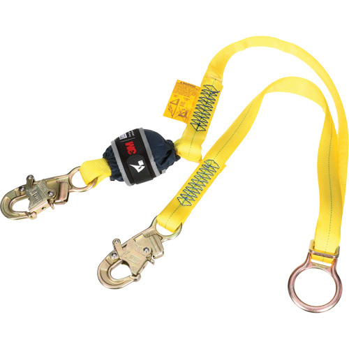 3M DBI Sala Fall Protection  1246584C  Tie-Back Web Shock-Absorbing Lanyard, 6', Snap Hook Center, Snap Hook Leg Ends, Polyester - Each