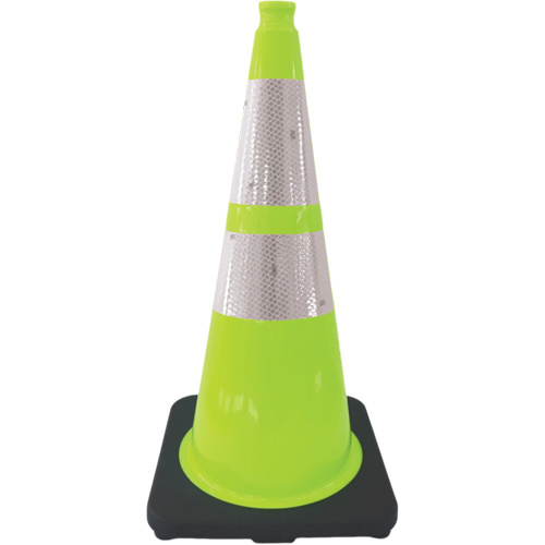 Zenith Safety Products  Premium Traffic Cone, 28", Lime Green, 4" & 6" Reflective Collar(s) - Each
