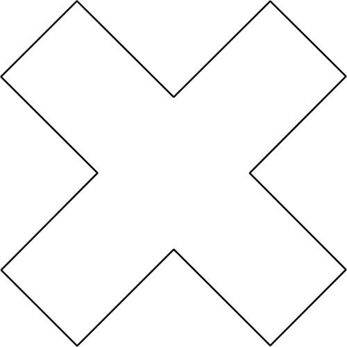 DuraStripe X-Treme X's, Cross, 6" L x 6" W, White, Vinyl - Pack of 30