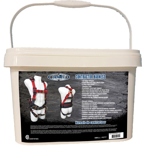 Dentec  16H12352WSMFI URT  Contractor Safety Harness in Pail, CSA Certified, Class AP, Small, 352 lbs. Cap.