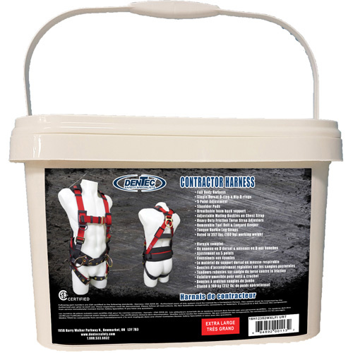 Dentec  16H12352WXLFI URT  Contractor Safety Harness in Pail, CSA Certified, Class AP, X-Large, 352 lbs. Cap.