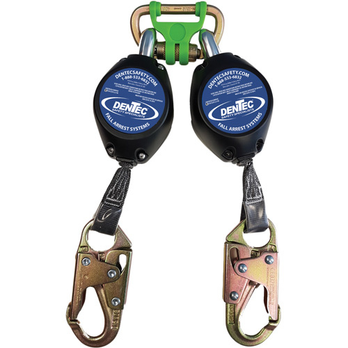 Dentec  16SRL007215TWIN  Self Retracting Lanyard with Composite Housing, 7', Web, Swivel