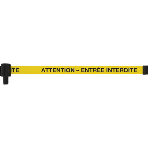 Banner Stakes  PL4150  PLUS Banner, Attention - Entr?e Interdite, 15', Black and Yellow Tape - Each