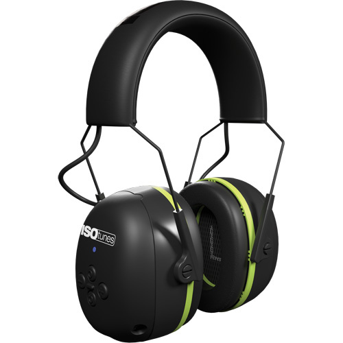 ISOtunes IT-46 Black & Green Air Defender Bluetooth Earmuffs, Headband Style, 24 dB - Each