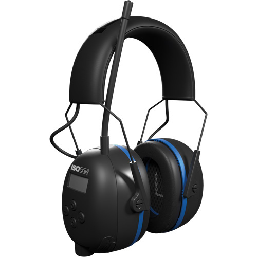 ISOtunes IT-92 Black & Blue Air Defender AM/FM BT Earmuffs, Headband Style, 25 dB - Each