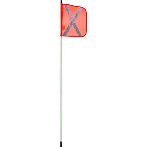 Zenith Safety Products  Heavy-Duty Safety Whip, Threaded Mount, 5' High, Orange with Reflective X - Each