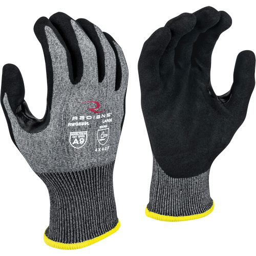 Radians  RWG589L  RWG589 Cut Protection Coated Gloves, Size Large, 18 Gauge, Foam Nitrile Coated, HPPE Shell, ASTM ANSI Level A9/EN 388 Level F - Pair