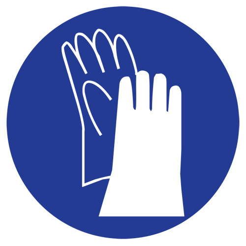 Brady  58556  Right to Know Pictogram Labels -Gloves, Vinyl, Sheet, 1" L x 1-1/8" W - Each