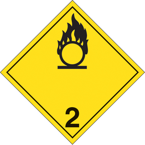 Incom Top Tape & Label TT232A Oxidizing Gases TDG Placard Oxidizing Gases TDG Placard, Aluminum - Each
