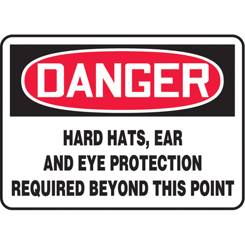 Accuform Signs ""Hard Hats, Ear & Eye Protection Required"" Sign  (Each)-Click on options for variations & Details.