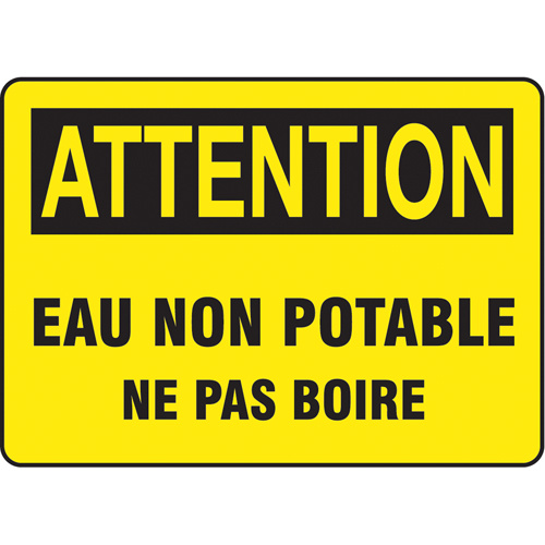 Accuform Signs ""Eau non potable"" Sign  (Each)-Click on options for variations & Details.