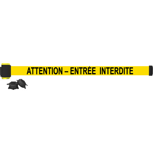 Banner Stakes  MH7016  Wall Mount Barrier, Plastic, Magnetic Mount, 7', Black and Yellow Tape - Each
