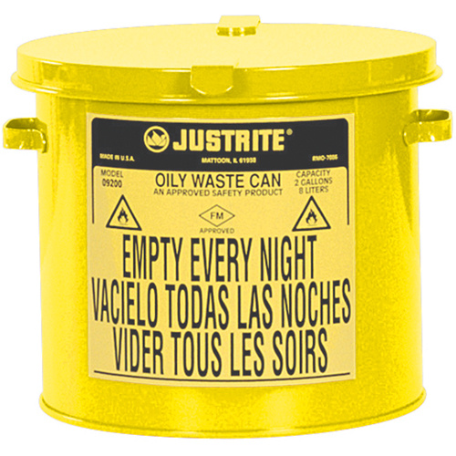 Justrite Oily Waste Cans  (Each)-Click on options for variations & Details.