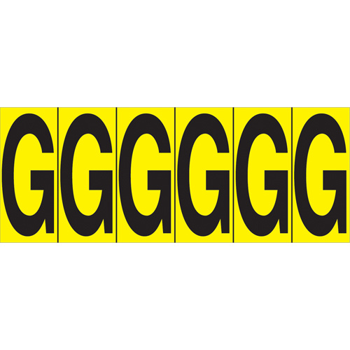 Accuform Signs  NCH603GYL  Individual Adhesive Letter Markers, G, 2-15/16" H, Black on Yellow - Sheet of 6