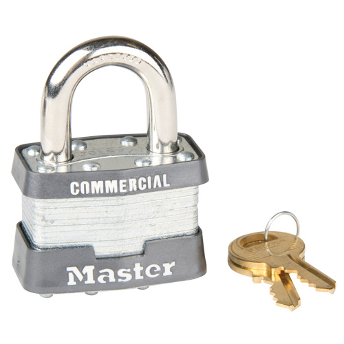 Master Lock 1KA-KEY-2001 Pin Tumbler Padlock, Keyed Alike, Laminated Steel, 1-3/4" Width-(Each)