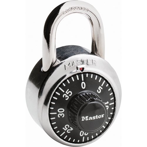Master Lock 1500 Padlock, Combination, Hardened Steel, 1-7/8" Width-(Each)