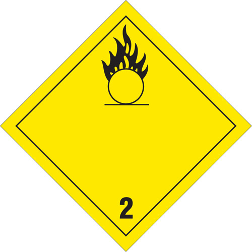 Brady  09797R  Oxygen TDG Placard, Adhesive Vinyl - Each