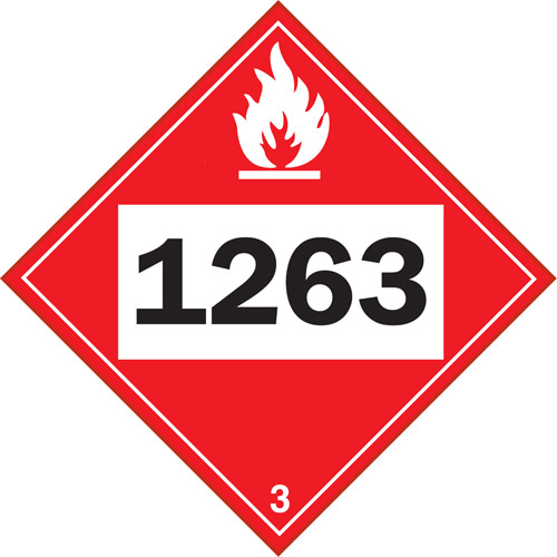 Brady  09095R 1263  1263 Paint Flammable Liquid TDG Placard, Plastic - Each