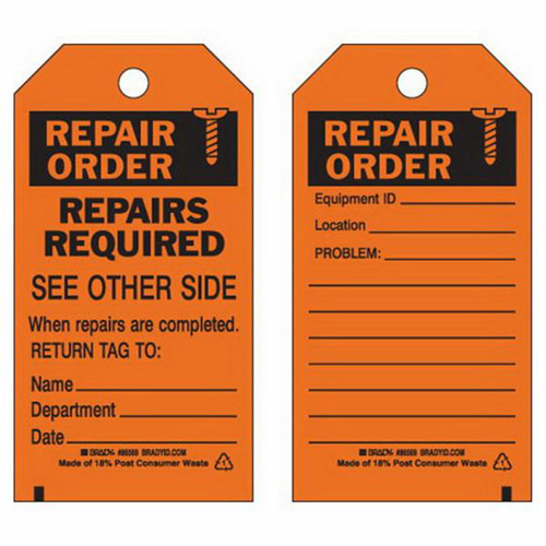 Brady 86569 Material Control Tags, Polyester, 3" W x 5-3/4" H, English-(Pack of 10)