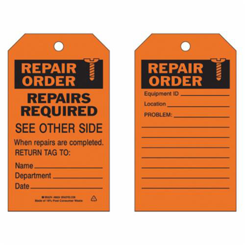 Brady 86624 Material Control Tags, Polyester, 4" W x 7" H, English-(Pack of 10)