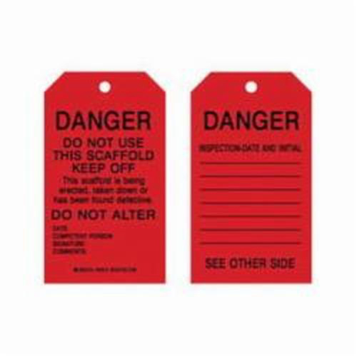 Brady 86628 Scaffold Safety Tags, Polyester, 4" W x 7" H, English-(Pack of 10)
