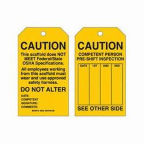 Brady 86629 Scaffold Safety Tags, Polyester, 4" W x 7" H, English-(Pack of 10)