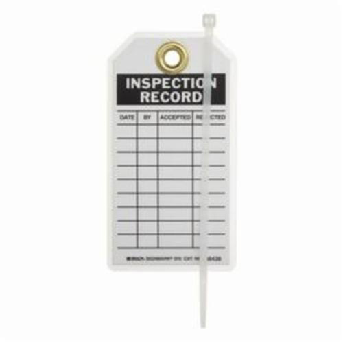Brady 86438 Inspection Record Tags, Polyester, 3" W x 5-3/4" H, English-(Pack of 10)