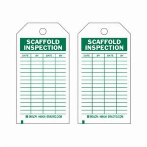 Brady 86439 Inspection Record Tags, Polyester, 3" W x 5-3/4" H, English-(Pack of 10)