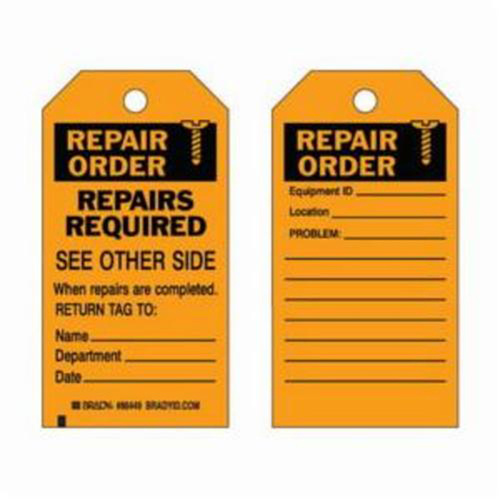Brady 86449 Material Control Tags, Polyester, 3" W x 5-3/4" H, English-(Pack of 10)