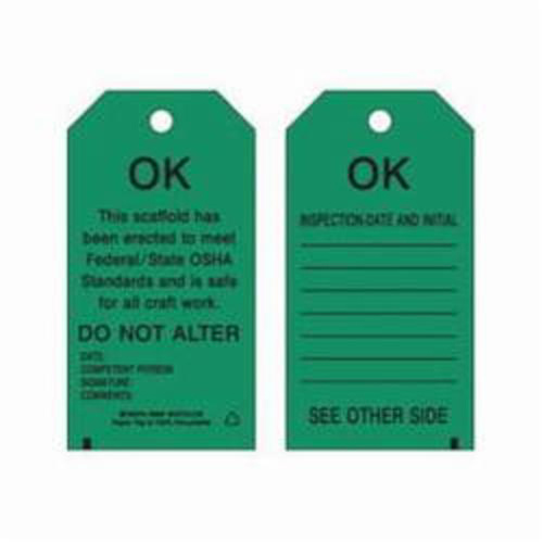 Brady 86452 Scaffold Safety Tags, Polyester, 3" W x 5-3/4" H, English-(Pack of 10)