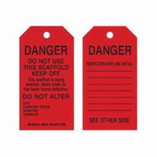 Brady 86453 Scaffold Safety Tags, Polyester, 3" W x 5-3/4" H, English-(Pack of 10)