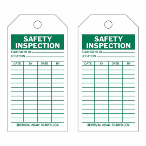 Brady 86666 Safety Inspection Tags, Paper, 3" W x 5-3/4" H, English-(Pack of 100)