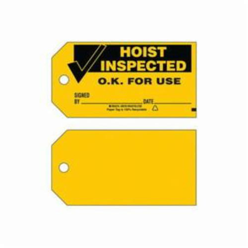 Brady 86762 "Hoist Inspected" Tags, Paper, 5-3/4" W x 3" H, English-(Pack of 100)