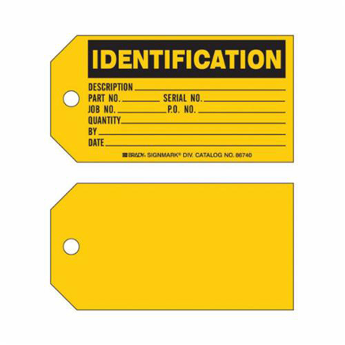 Brady 86740 "Identification Production" Tags, Paper, 5-3/4" W x 3" H, English-(Pack of 100)