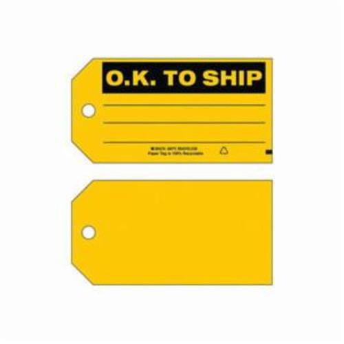 Brady 86773 "O.K. To Ship" Production Tags, Paper, 5-3/4" W x 3" H, English-(Pack of 100)