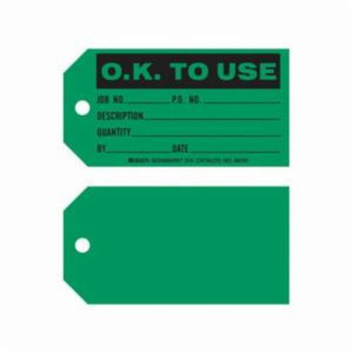 Brady 86761 "O.K. To Use" Production Tags, Paper, 5-3/4" W x 3" H, English-(Pack of 100)