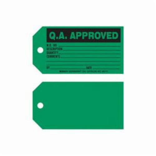 Brady 86771 "Q.A. Approved" Production Tags, Paper, 5-3/4" W x 3" H, English-(Pack of 100)