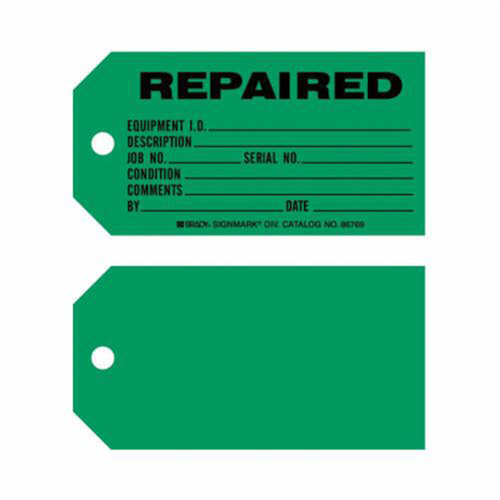 Brady 86778 Product Maintenance Tags, Paper, 5-3/4" W x 3" H, English-(Pack of 100)