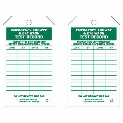 Brady 86725 Test Record Inspection Tags, Paper, 4" W x 7" H, English-(Pack of 100)