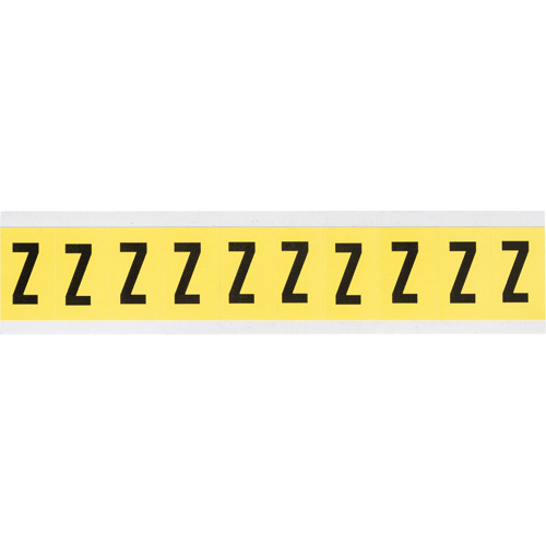 Brady  3430-Z  Repositionable Individual Number & Letter Labels, Z, 1" H, Black on Yellow - Each