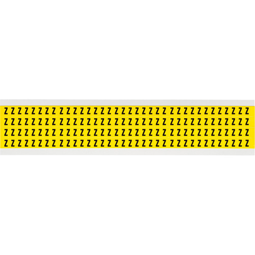 Brady  3400-Z  Repositionable Individual Number & Letter Labels, Z, 1/4" H, Black on Yellow - Each