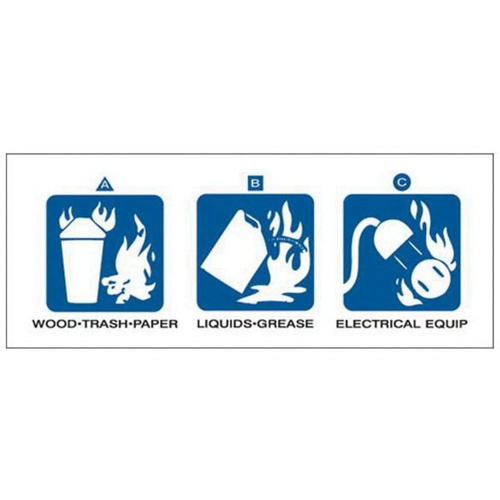 Brady  76302  Dry Chemical or Halogenated Hydrocarbon Fire Extinguisher Labels - Each