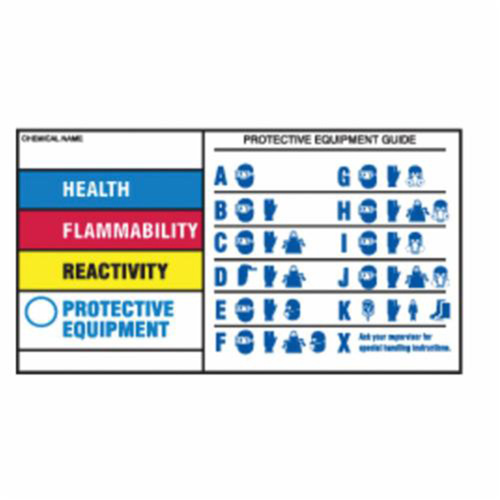 Brady  60333  Protective Equipment Labels, Polyester, Sheet, 5" L x 3" W - Pack of 25