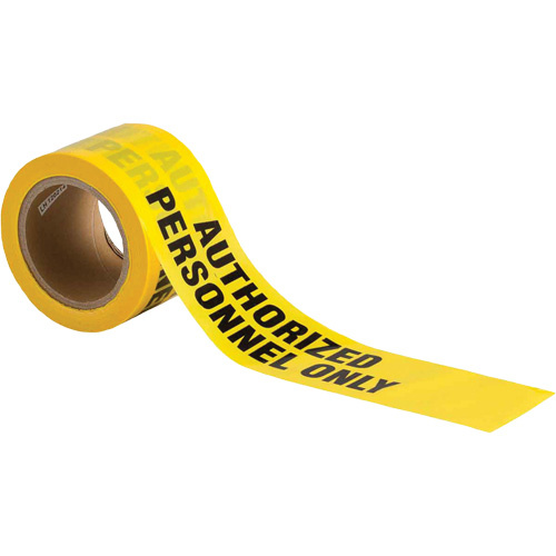 Brady  91468  Barricade Tape, English, 3" W x 200' L, 3 mils, Black on Yellow - Each