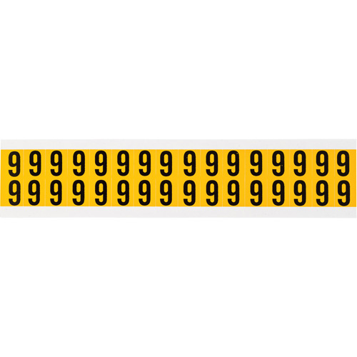 Brady  1520-6  Individual Number and Letter Labels, 6, 5/8" H, Black on Yellow - Each