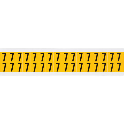 Brady  1520-7  Individual Number and Letter Labels, 7, 5/8" H, Black on Yellow - Each