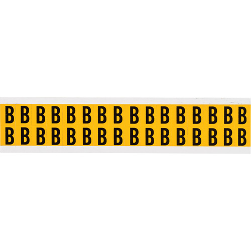 Brady  1520-B  Individual Number and Letter Labels, B, 5/8" H, Black on Yellow - Each