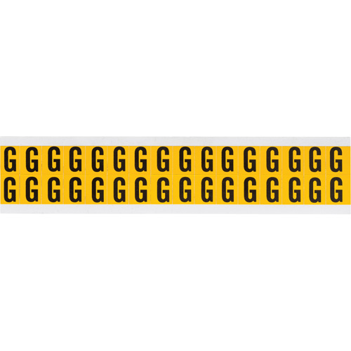 Brady  1520-G  Individual Number and Letter Labels, G, 5/8" H, Black on Yellow - Each