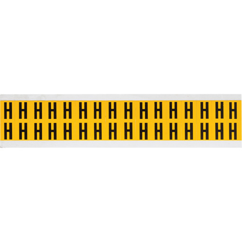 Brady  1520-H  Individual Number and Letter Labels, H, 5/8" H, Black on Yellow - Each